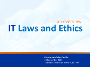 IT Laws and Ethics – Best Practices in IS