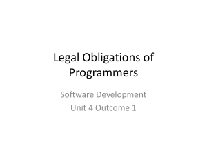 Legal Obligations of Programmers