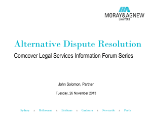 Alternative dispute resolution - Comcover legal services information