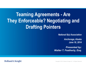 Teaming Agreements - National 8(a) Association
