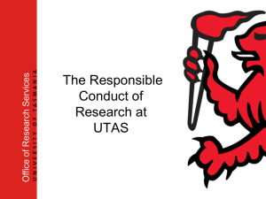 Australian Code for Responsible Conduct in Research UTAS