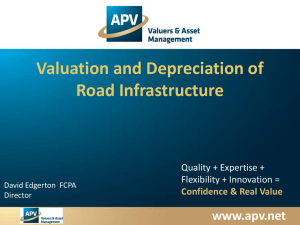 Valuation and Depreciation of Road Infrastructure
