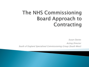The NHSCB approach to Contracting