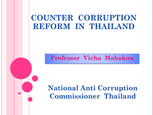 COUNTER CORRUPTION REFORM IN THAILAND