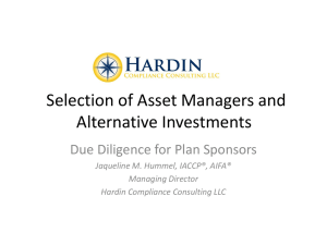 Selection of Asset Managers and Alternative Investments