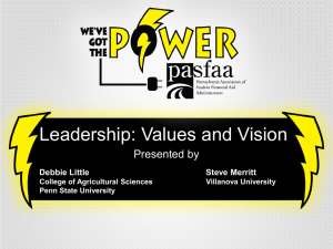Session 35 - Leadership Values and Visions