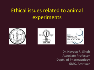 Animal ethics - Government Medical College
