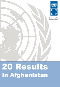 THE RESULTS - UNDP in Afghanistan