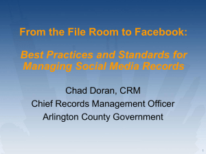 Best Practices and Standards for Managing Social Media Records