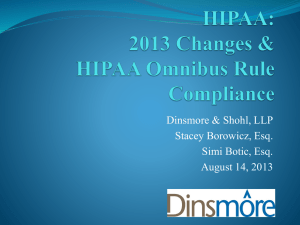 2013 Changes & HIPAA Omnibus Rule Compliance