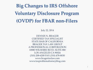 (OVDP) for FBAR non-Filers