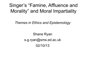 Singer*s *Famine, Affluence and Morality* and Moral Impartiality