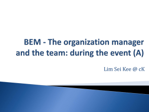 BEM - The organization manager and the team