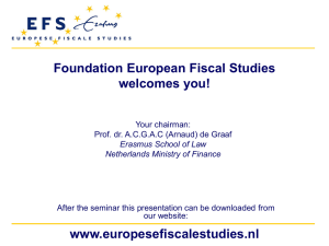 Tax planning - Europese Fiscale Studies