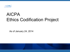 AICPA Profesional Ethics Codification Project PowerPoint