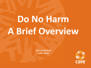 Do No Harm (DNH) Framework The Framework for