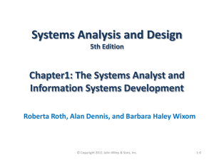 The Systems Analysis and Information Systems Development