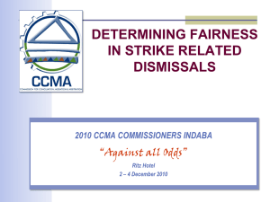 Determining fairness in strike related dismissals - Arnause