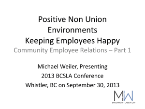 Positive Non Union Environments Keeping Employees Happy