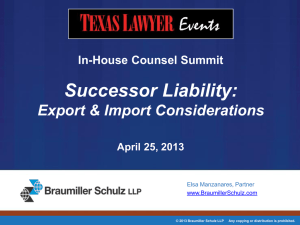Successor Liability: Export and Import Considerations