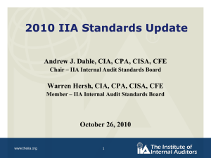 2010 IIA Standards Update - The Institute of Internal Auditors