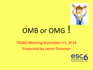 TASBO Presentation on OMB