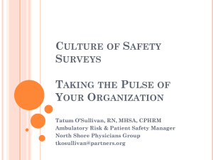 Culture of Safety Survey - Northern New England Society for