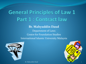 General Principles of Law 1 Contract law