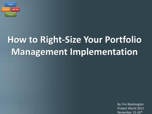 How to Right Size Your Portfolio Implementation