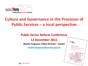 Culture and Governance in the Provision of Public Services – a local