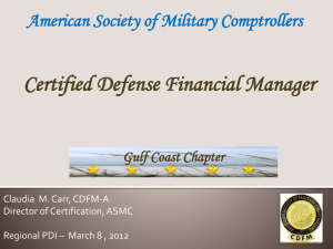 What is the CDFM? - Gulf Coast ASMC Home Page