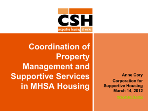Coordination of Property Management and Supportive Services in