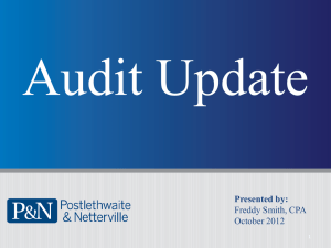 Auditing Standards Update - Louisiana Government Finance