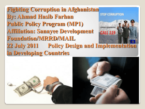 Fighting Corruption in Afghanistan