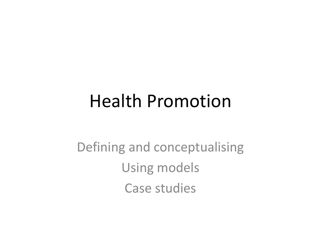 research work on health promotion