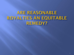 Reasonable Royalties Are An Equitable Remedy