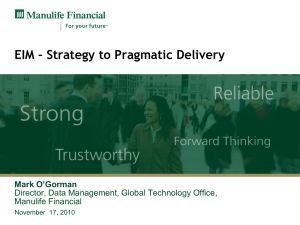 EIM - Strategy to Pragmatic Delivery