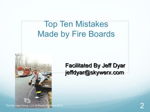 Top Ten Mistakes Made by Fire Boards