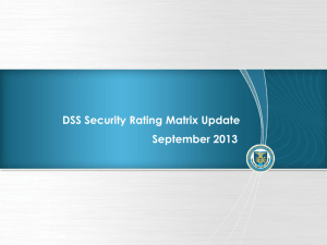 DSS Security Rating Matrix Updated, September 2013