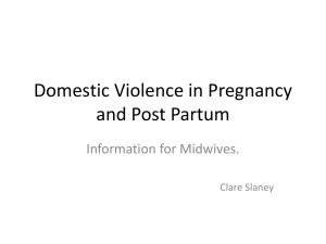 Domestic Violence in Pregnancy and Post Partum