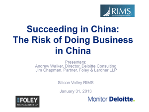 Succeeding in China
