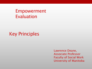 Empowerment Evaluation – Lawrence Deane and Michael Hart