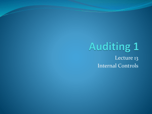 Auditing 1 L13 & 14 Internal Controls
