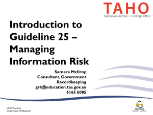 Introduction to Guideline 25 on Managing Information Risk