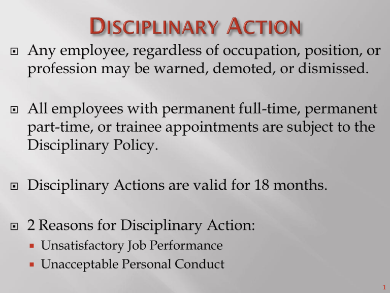 1 Disciplinary Action North Carolina Department Of Public Safety