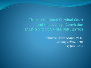 The International Criminal Court and the Lubanga Conviction
