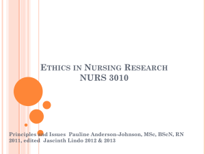 Ethics in Nursing Research