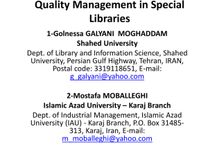 Quality Management in Special Libraries
