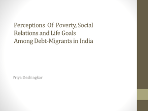 Perceptions Of Poverty, Social Relations and Life Goals