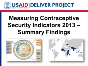 Measuring Contraceptive Security Indicators 2013